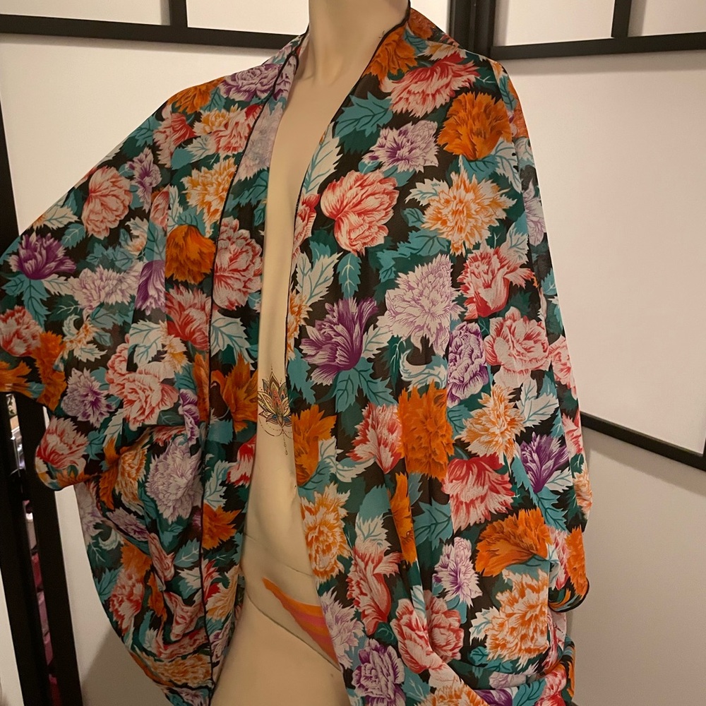 Floral Kimono with Vibrant Colors